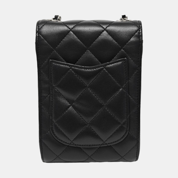 Quilted Lambskin Shoulder Bag Black