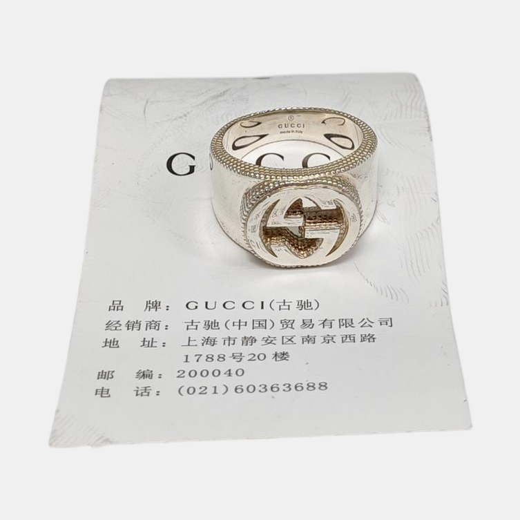 Interlocking G 925 Sterling Silver Ring HK 21