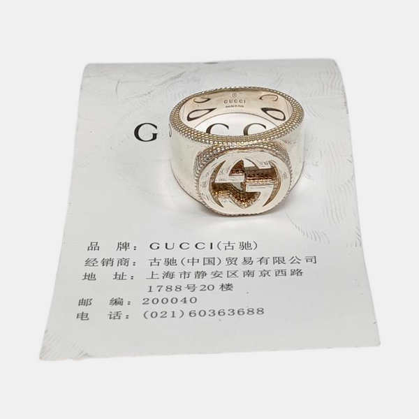 Interlocking G 925 Sterling Silver Ring HK 21