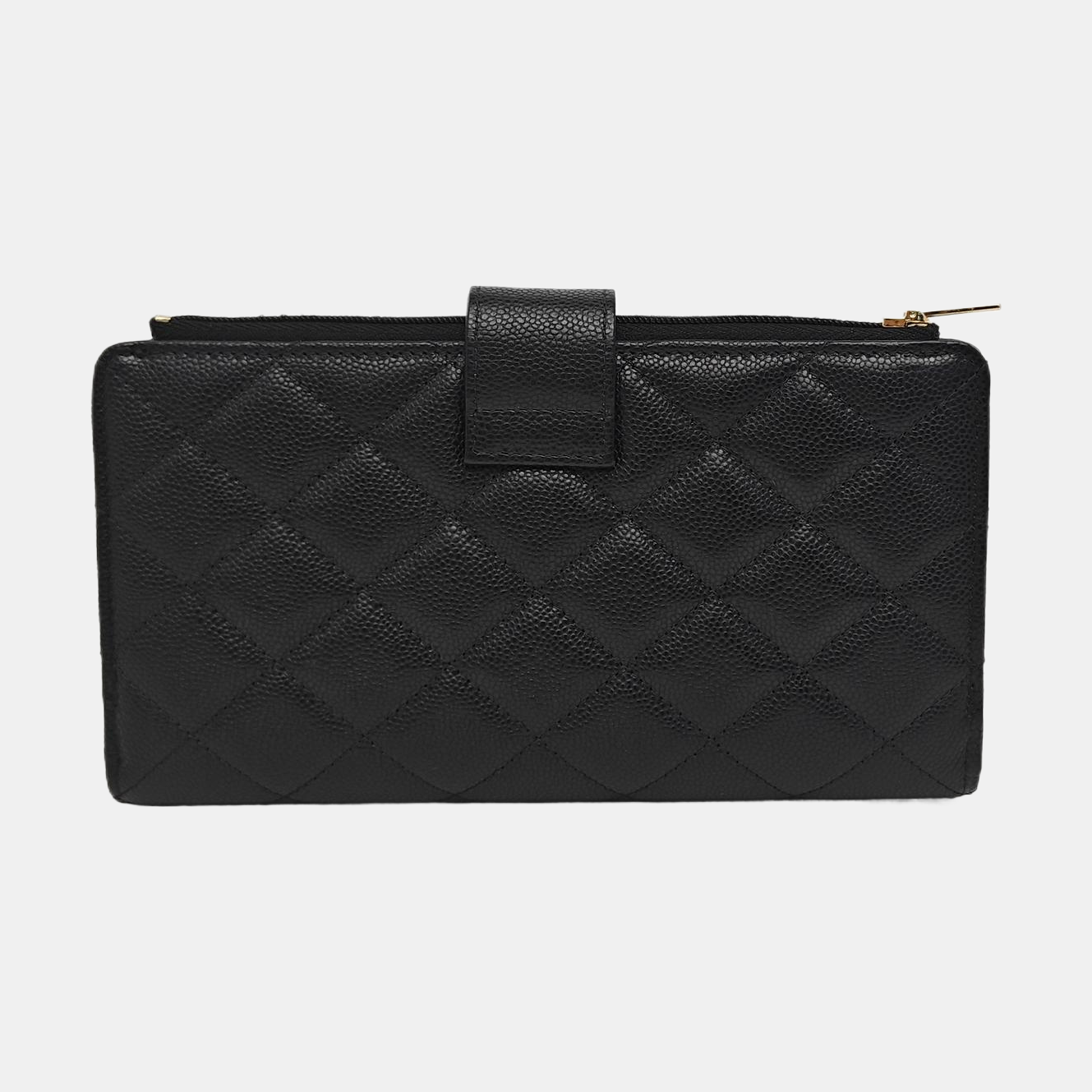 Quilted Lambskin Wallet Large Black
