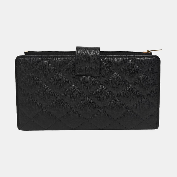 Quilted Lambskin Wallet Large Black