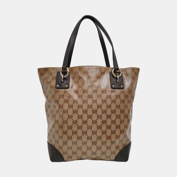 Monogram Coated Canvas Tote Bag Beige