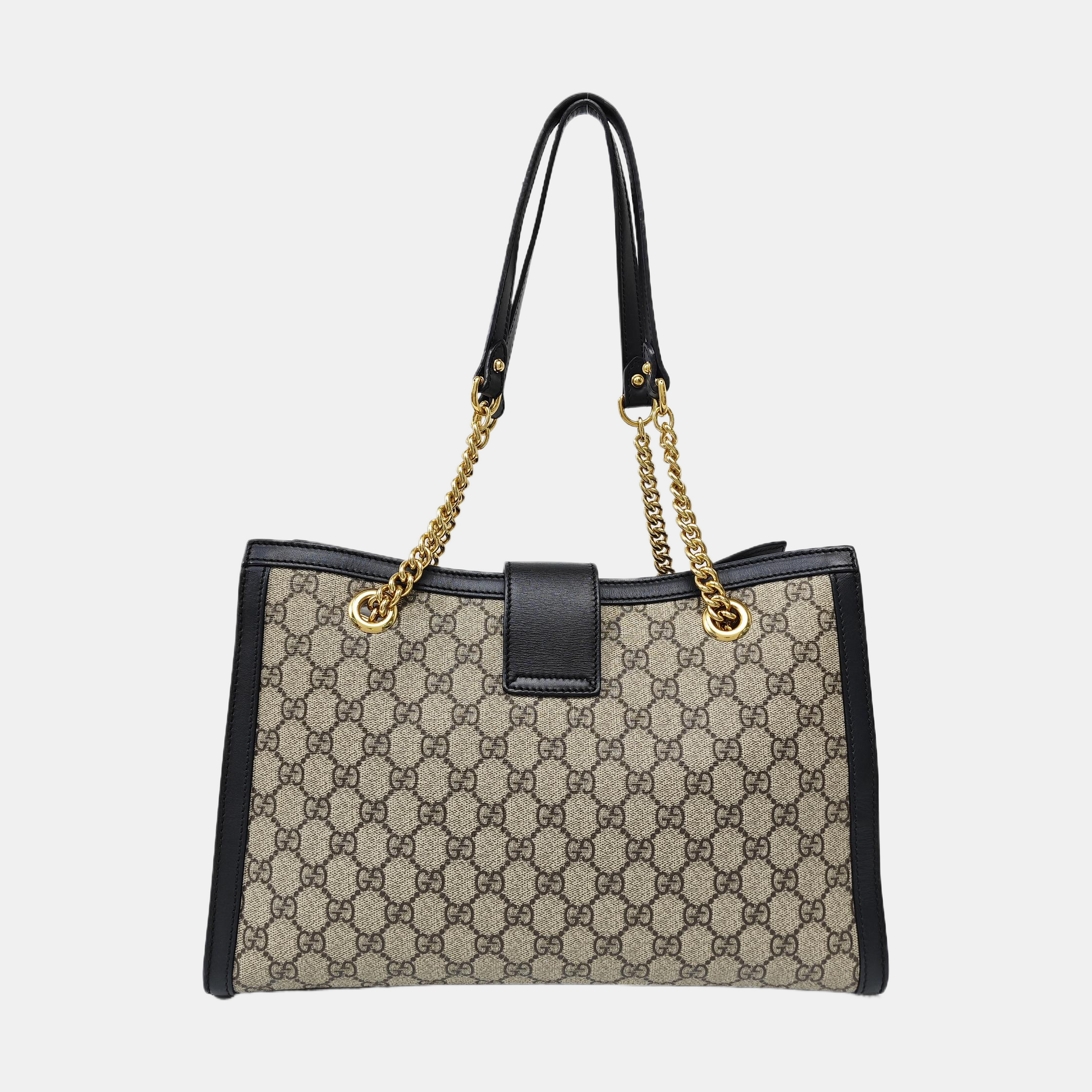 Padlock Medium Monogram Coated Canvas Beige
