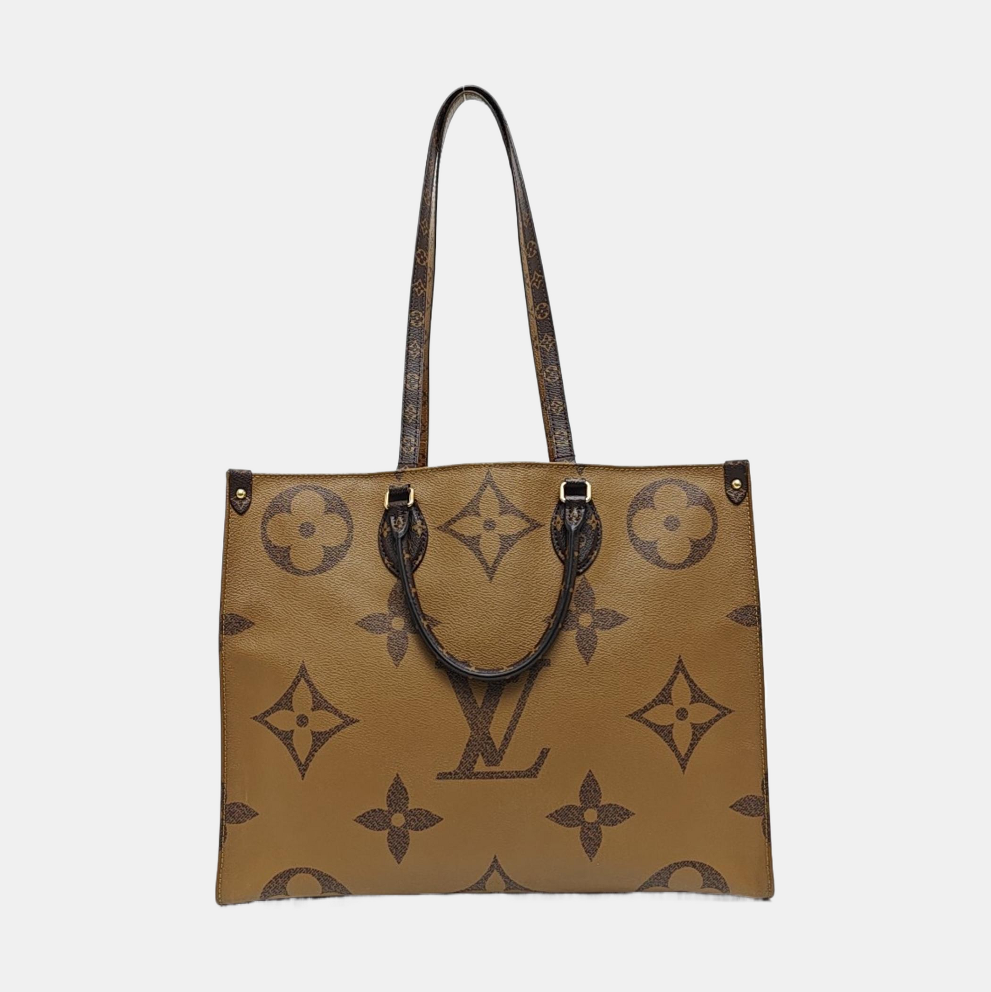 Authenticated pre-owned  ONTHEGO GM Monogram Coated Canvas Brown - Tote Bag at Looply