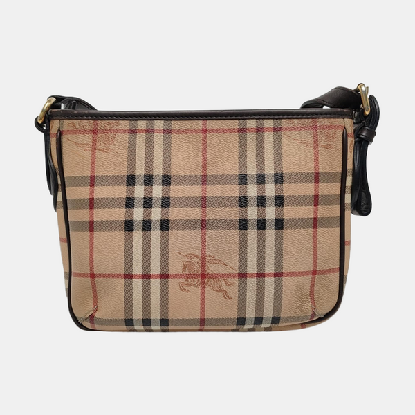 Coated Canvas Shoulder Bag Beige