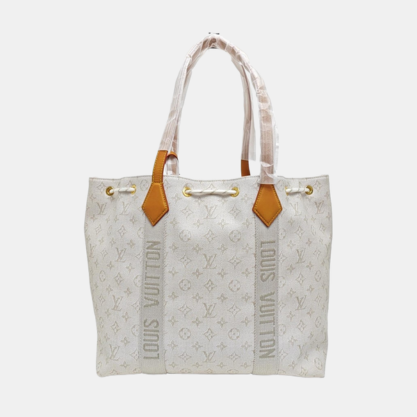 Monogram Coated Canvas Tote Bag Beige