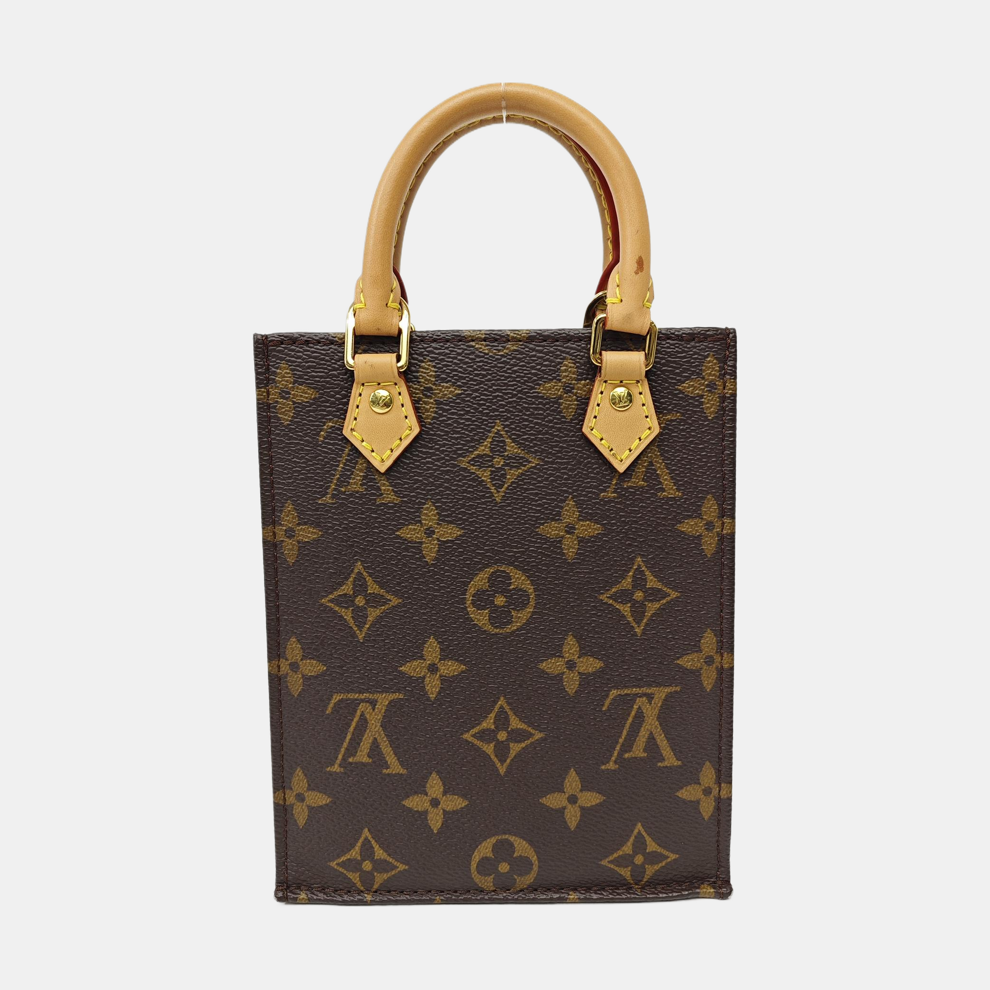 SAC PLAT Mini Monogram Coated Canvas Brown