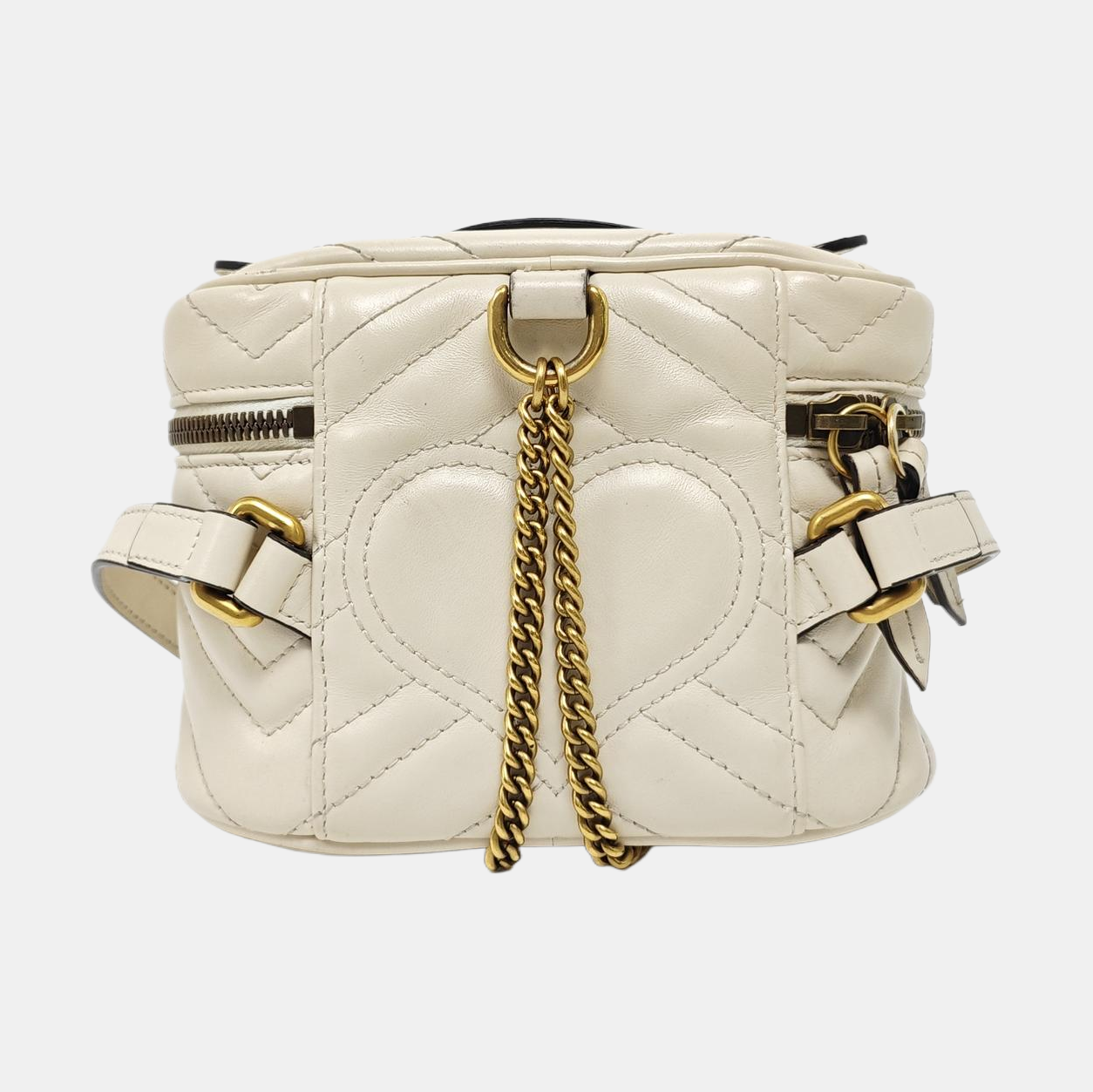 GG Marmont Mini Quilted Calfskin White