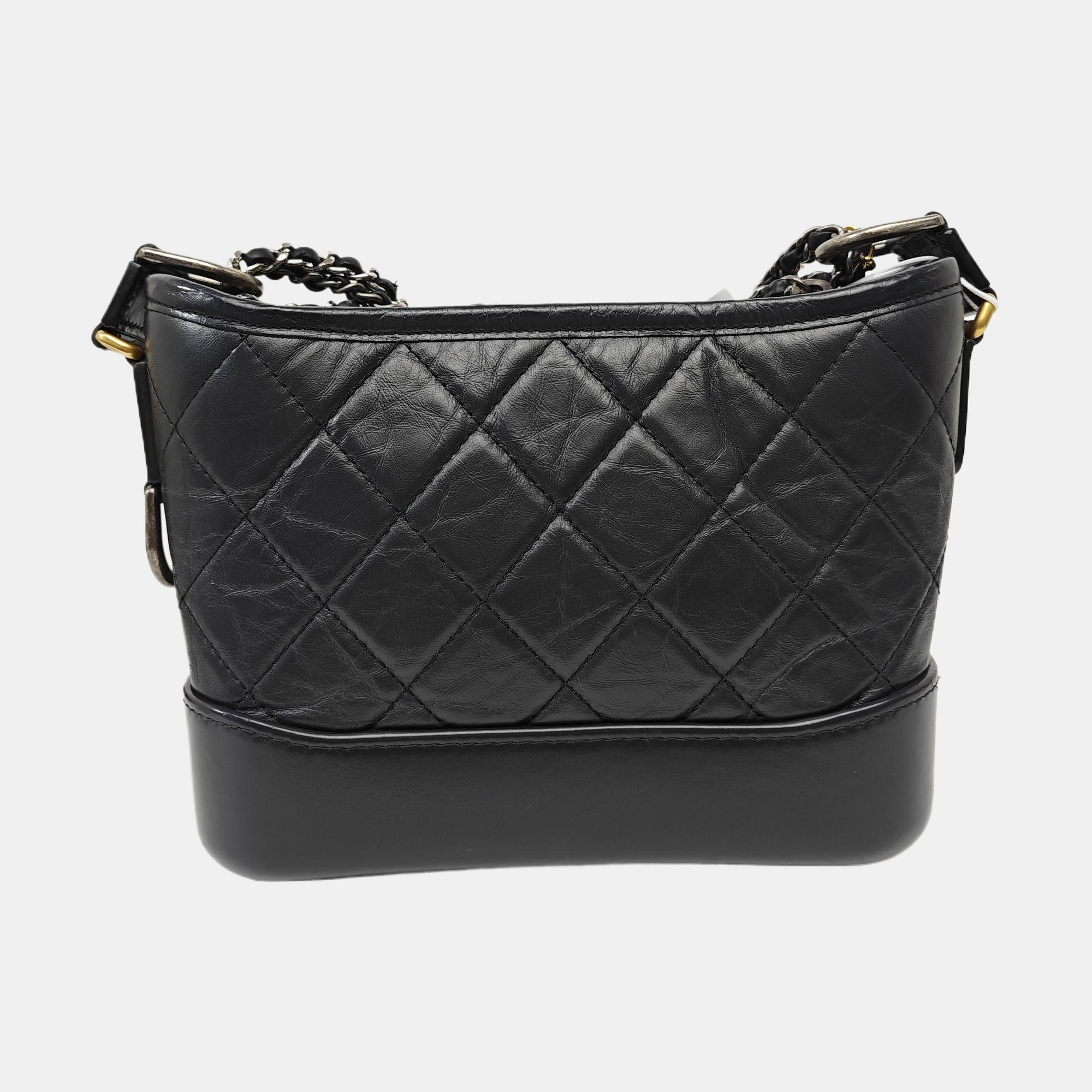 GABRIELLE Small Quilted Calfskin Gray