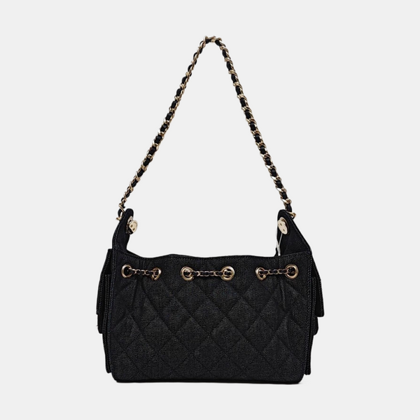 CHANEL 25 Quilted Denim Blue