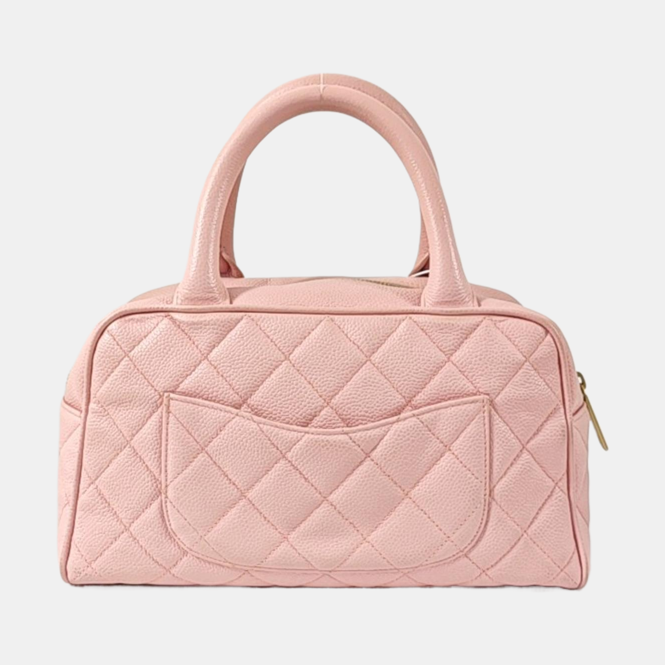 BOWLER Quilted Grained Calfskin Pink