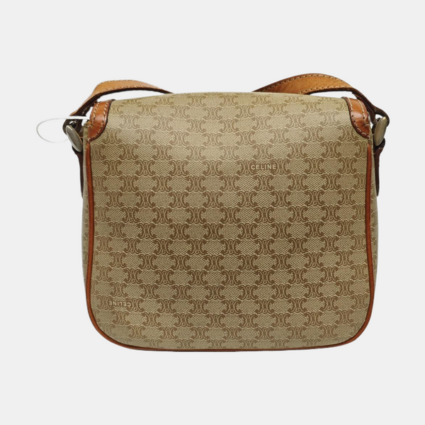Coated Canvas Shoulder Bag Beige