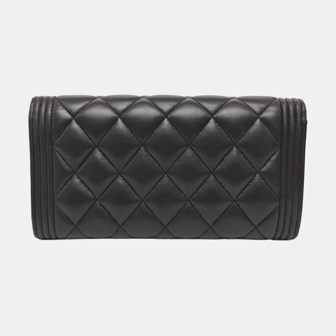 BOY CHANEL Mini Quilted Lambskin Gray Wallet