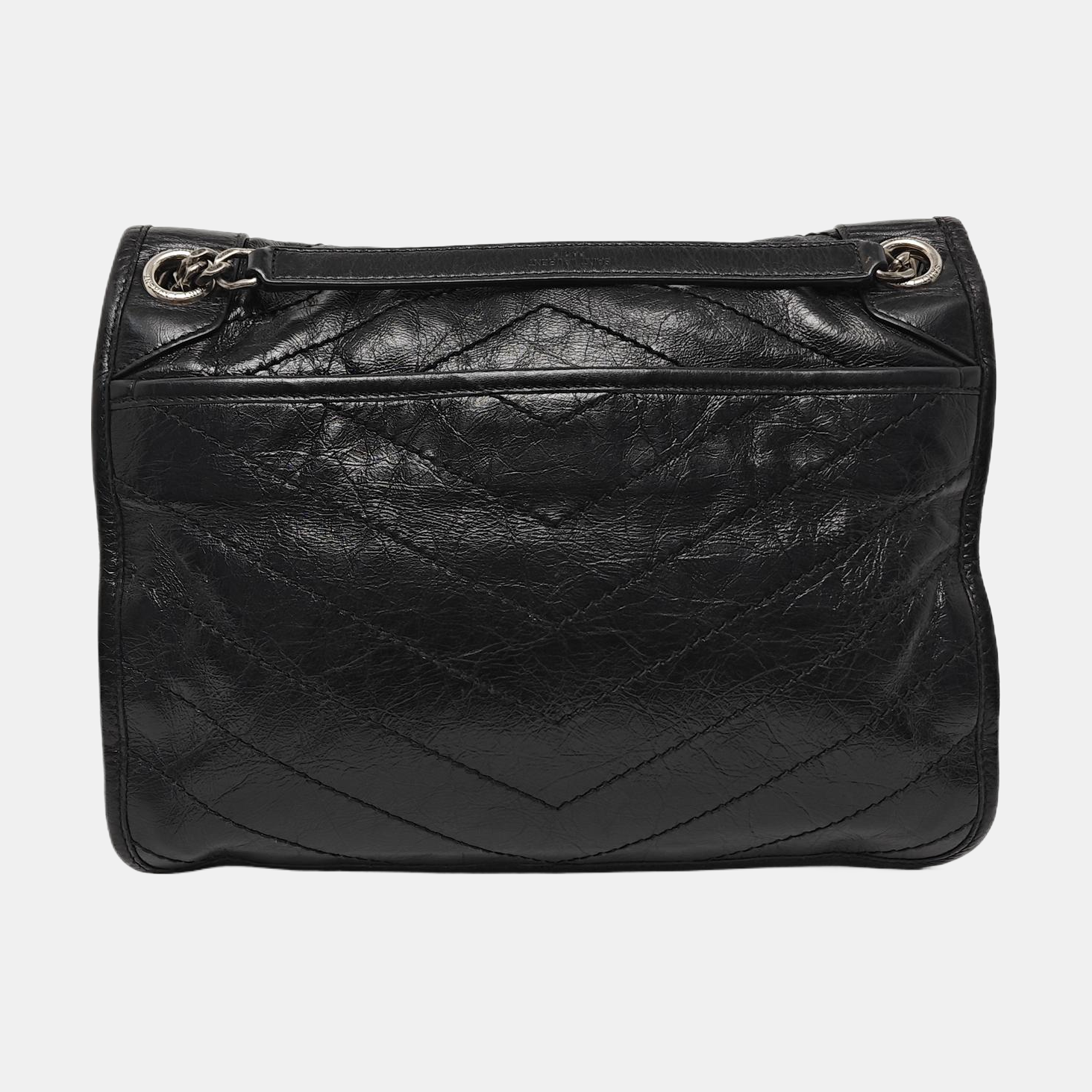 NIKI Medium Chevron Calfskin Black