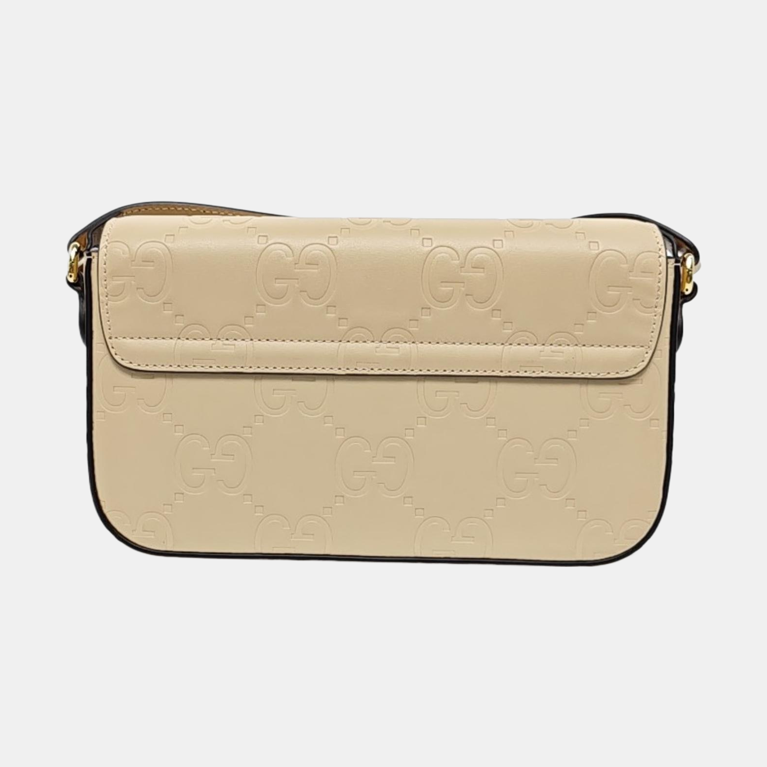 Monogram Calfskin Shoulder Bag Super Mini Beige