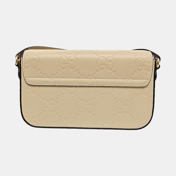 Monogram Calfskin Shoulder Bag Super Mini Beige
