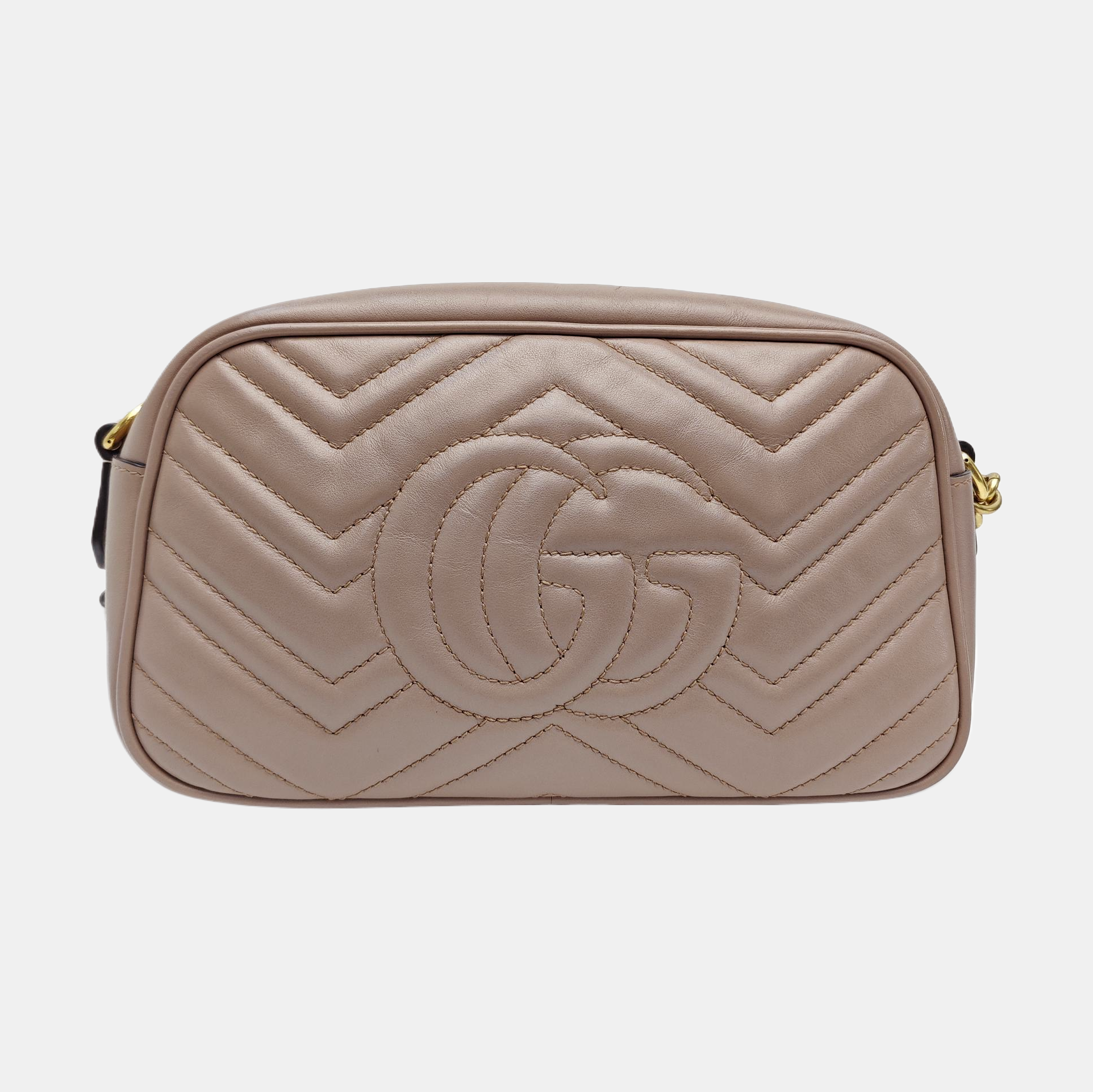 GG Marmont Small Quilted Calfskin Beige