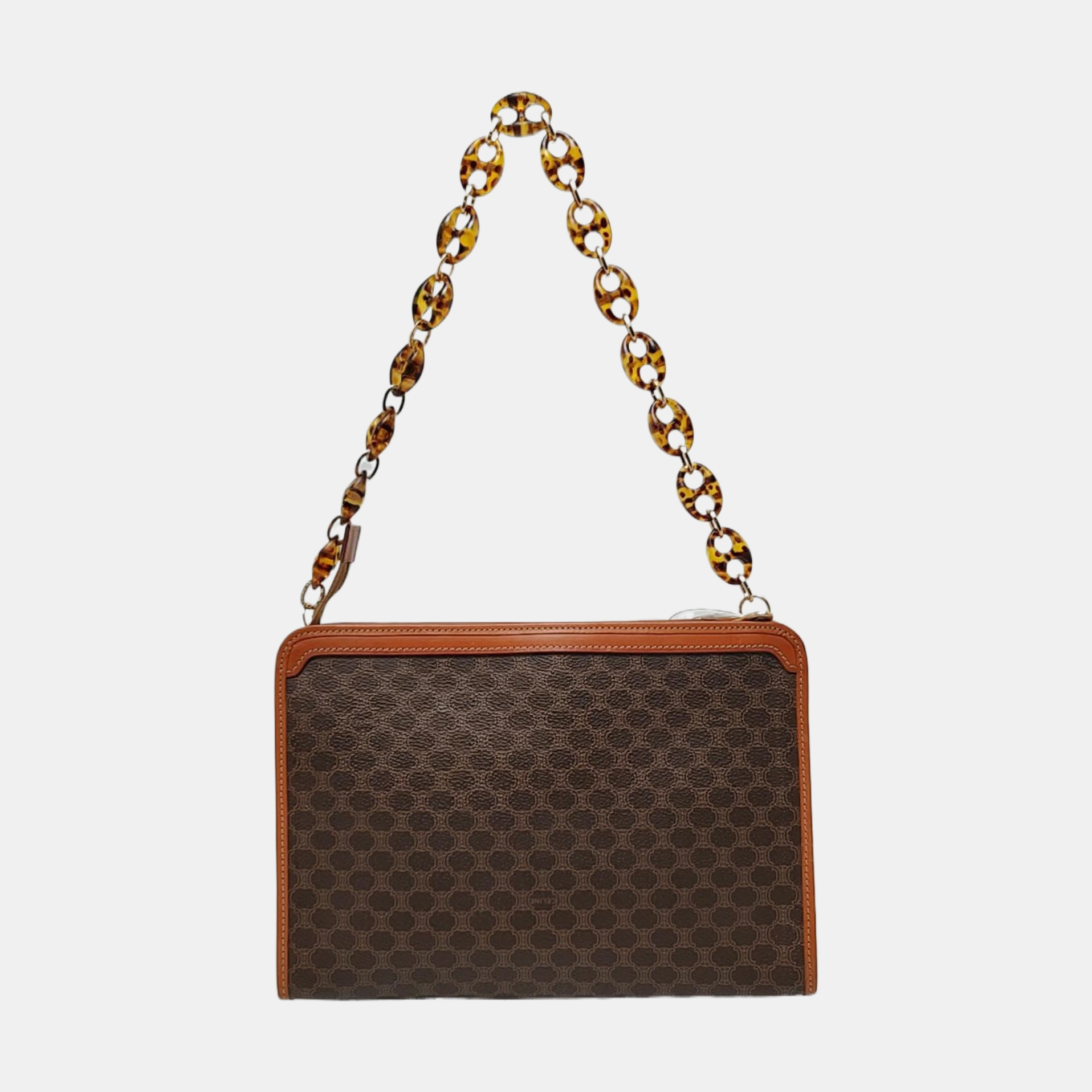 MACADAM CLUTCHE Coated Canvas Brown