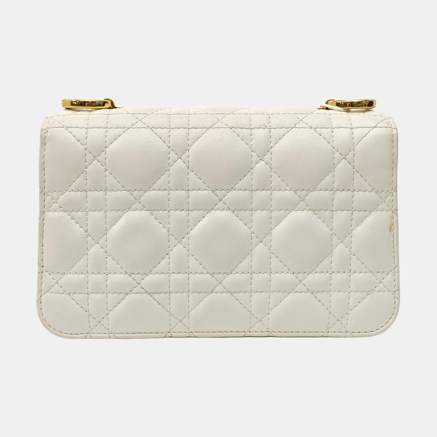 Cannage Calfskin Shoulder Bag Mini White