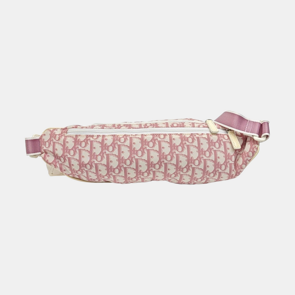 Oblique Fabric Belt Bag Pink