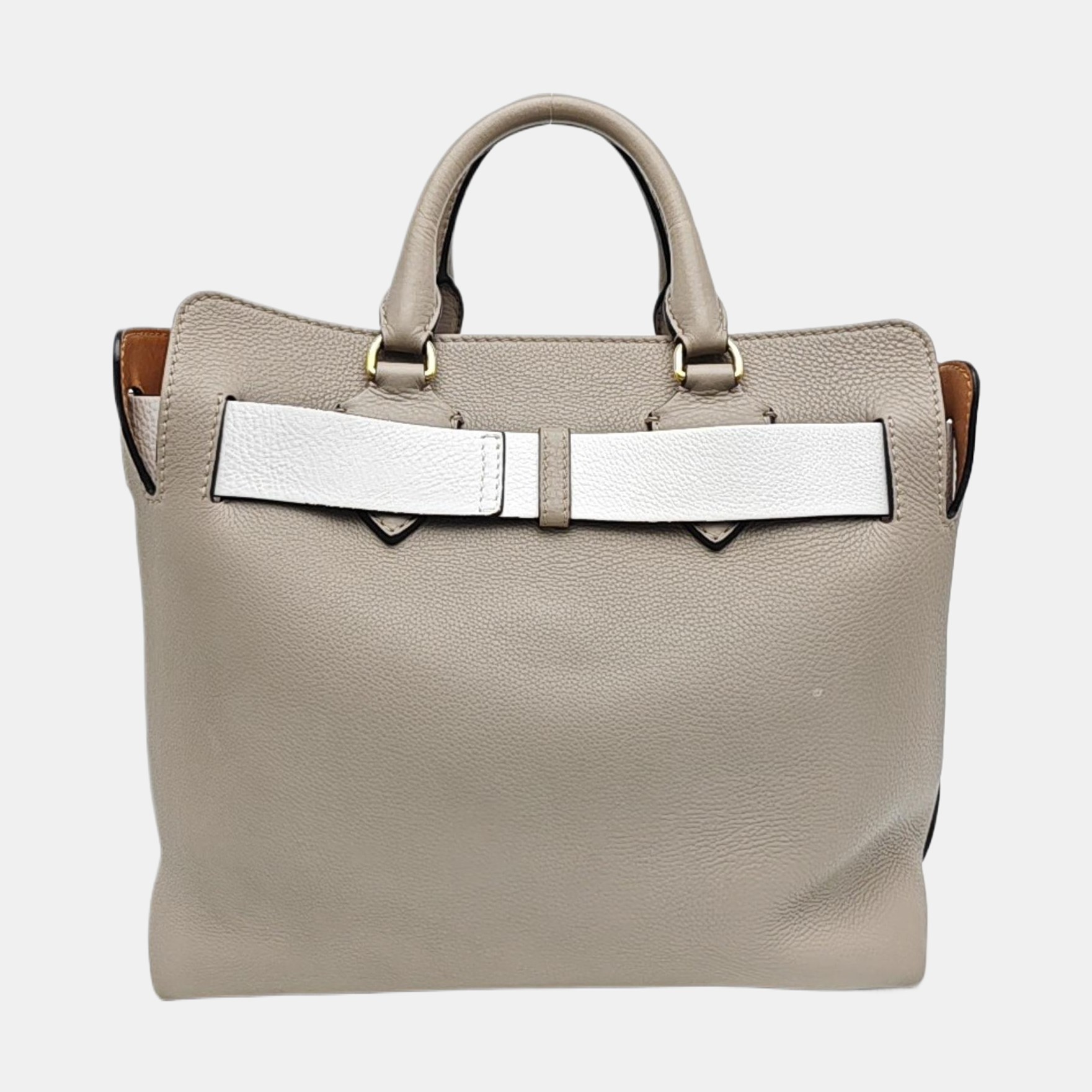 The Belt Large Calfskin Gray