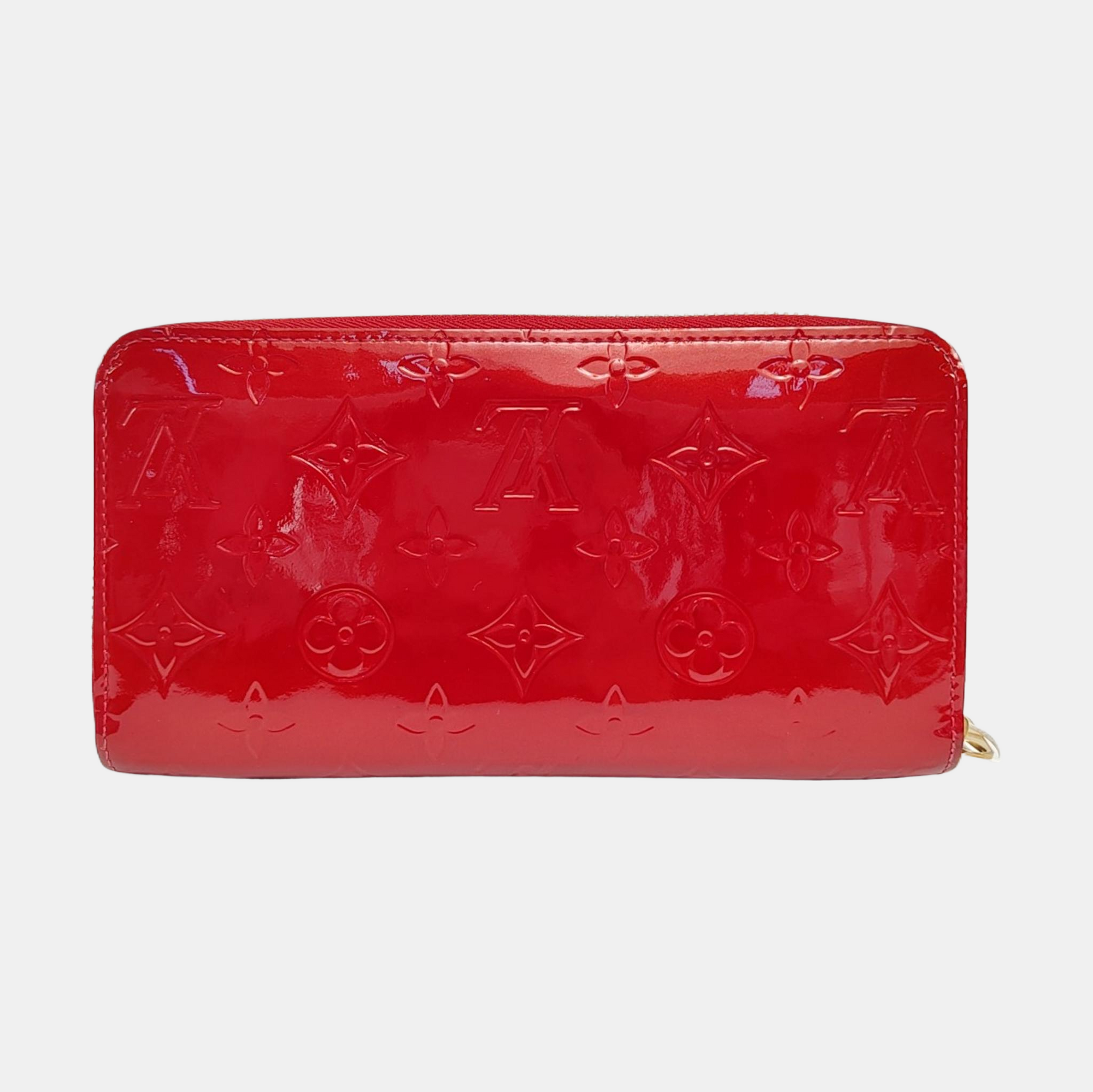 ZIPPY Monogram Patent Calfskin Red Wallet