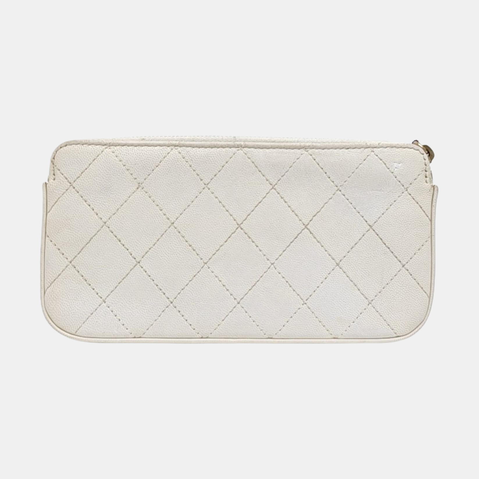 Quilted Lambskin Clutch White