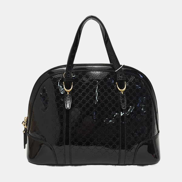 Microguccissima Monogram Patent Leather Black