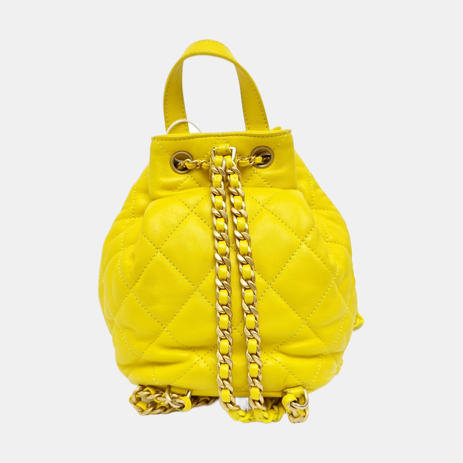 DRAWSTRING Quilted Lambskin Yellow