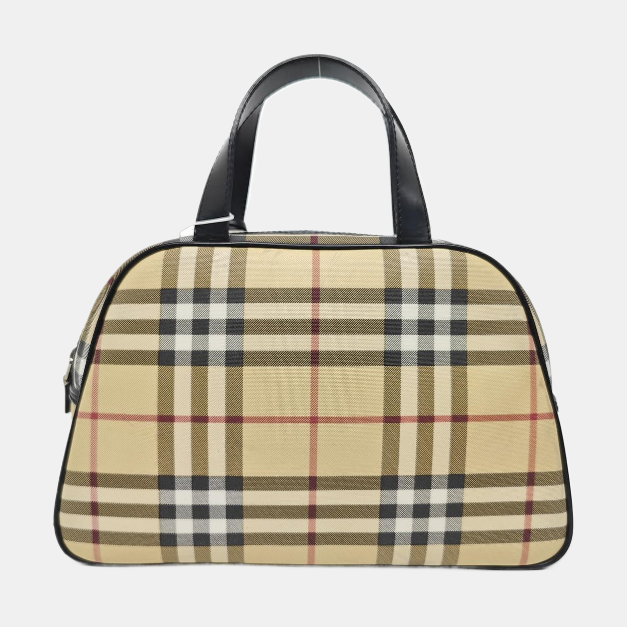 Coated Canvas Top Handle Bag Beige