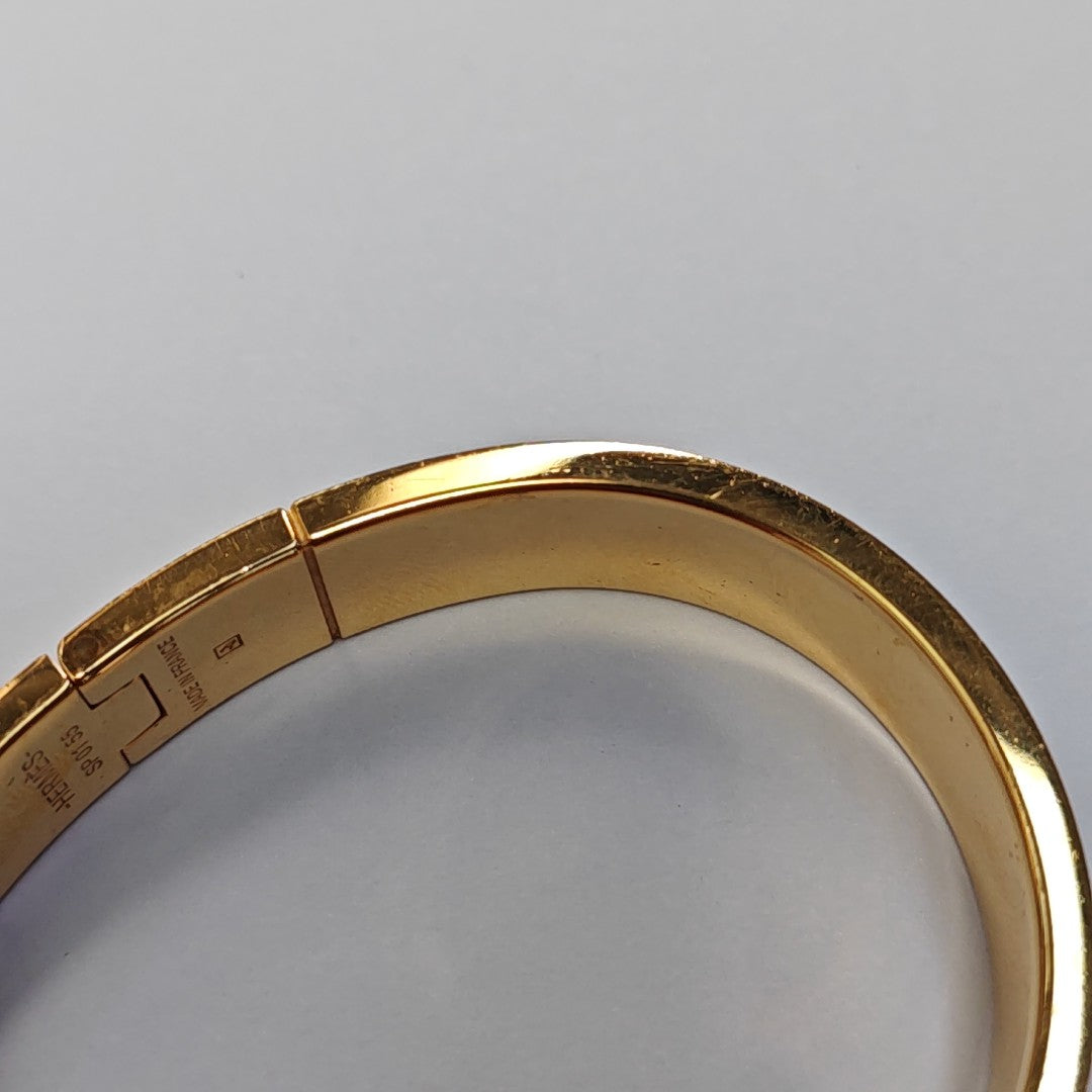 Enamel Hinged Bracelet Metal Gold Bangle