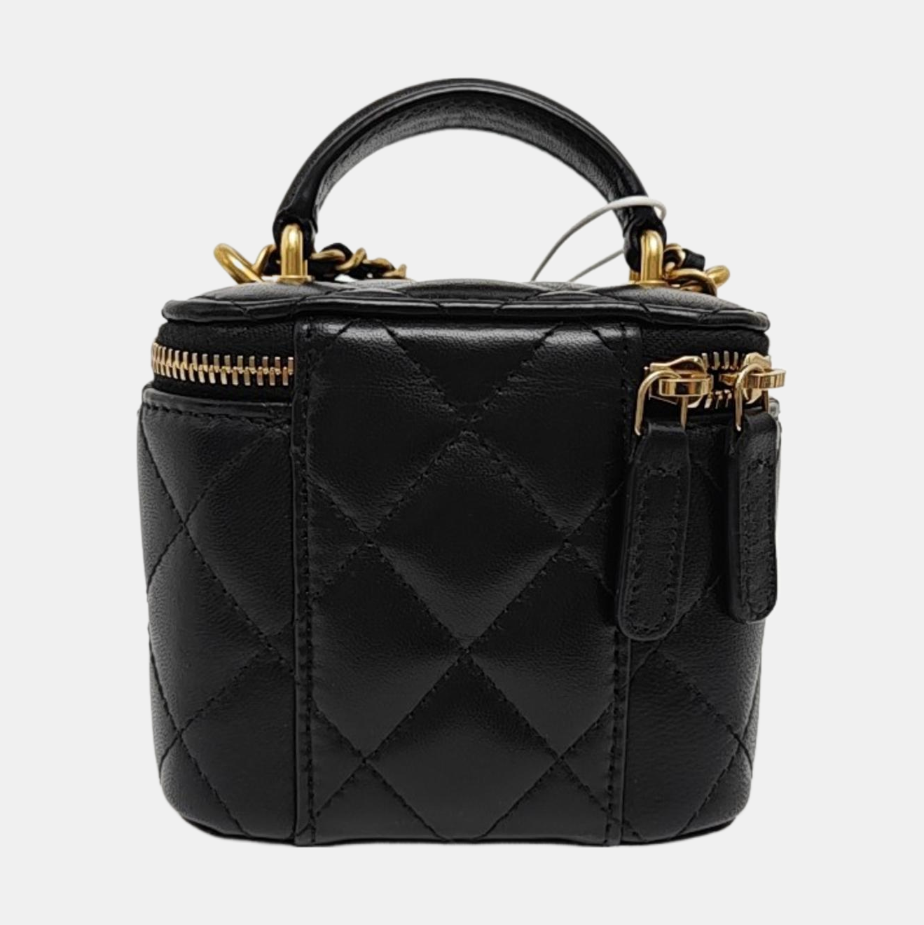 VANITY CASE Mini Quilted Lambskin Black