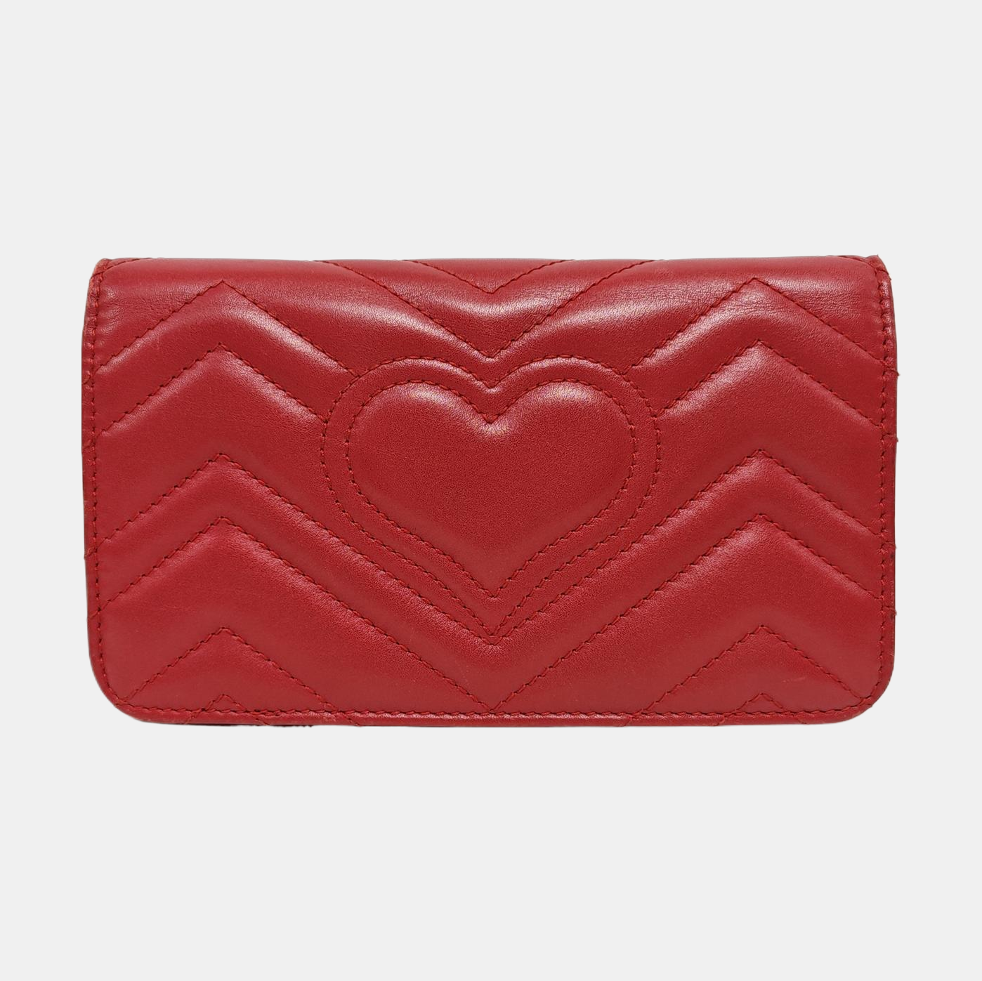GG Marmont Super Mini Quilted Calfskin Red