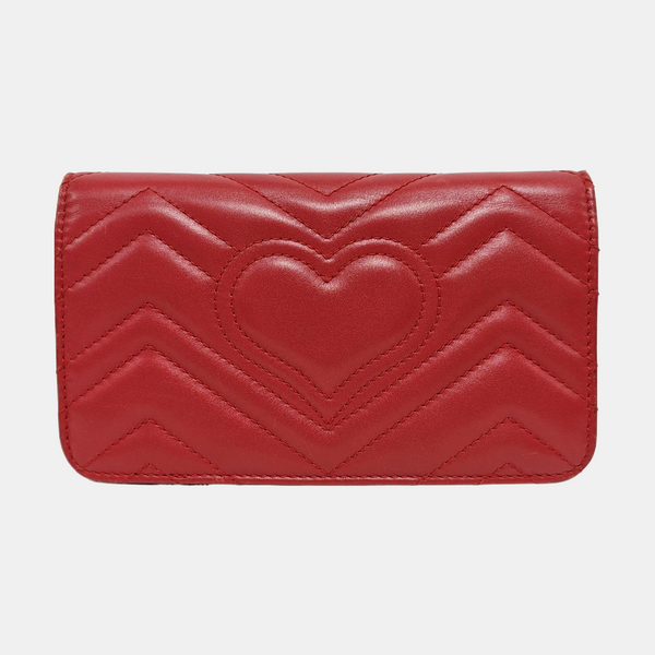 GG Marmont Super Mini Quilted Calfskin Red