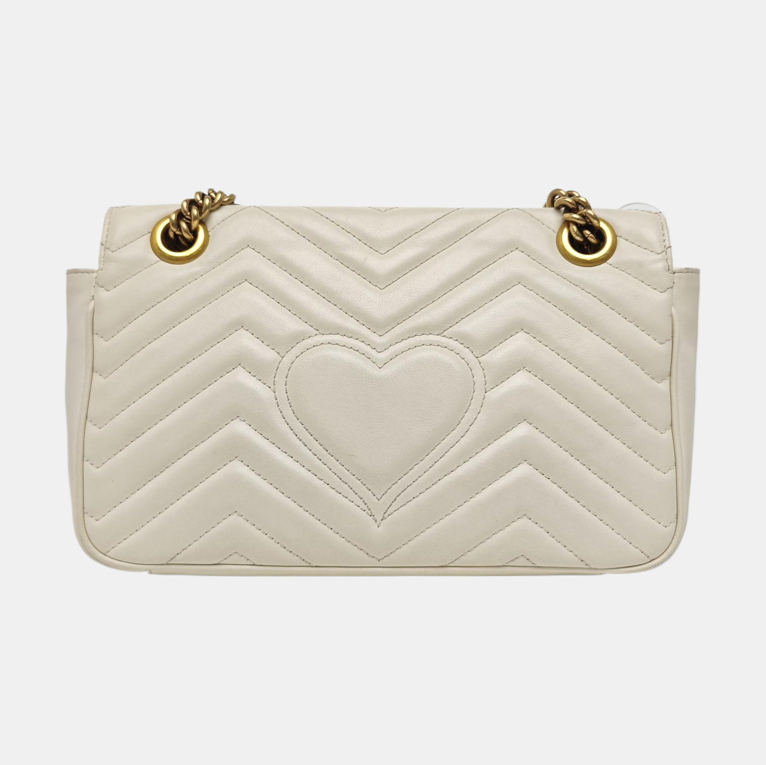 GG Marmont Medium Quilted Calfskin White