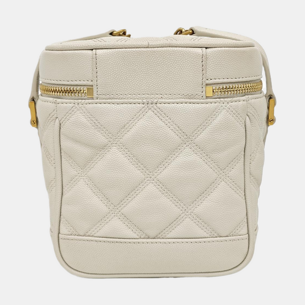 80'S VANITY Quilted Calfskin White
