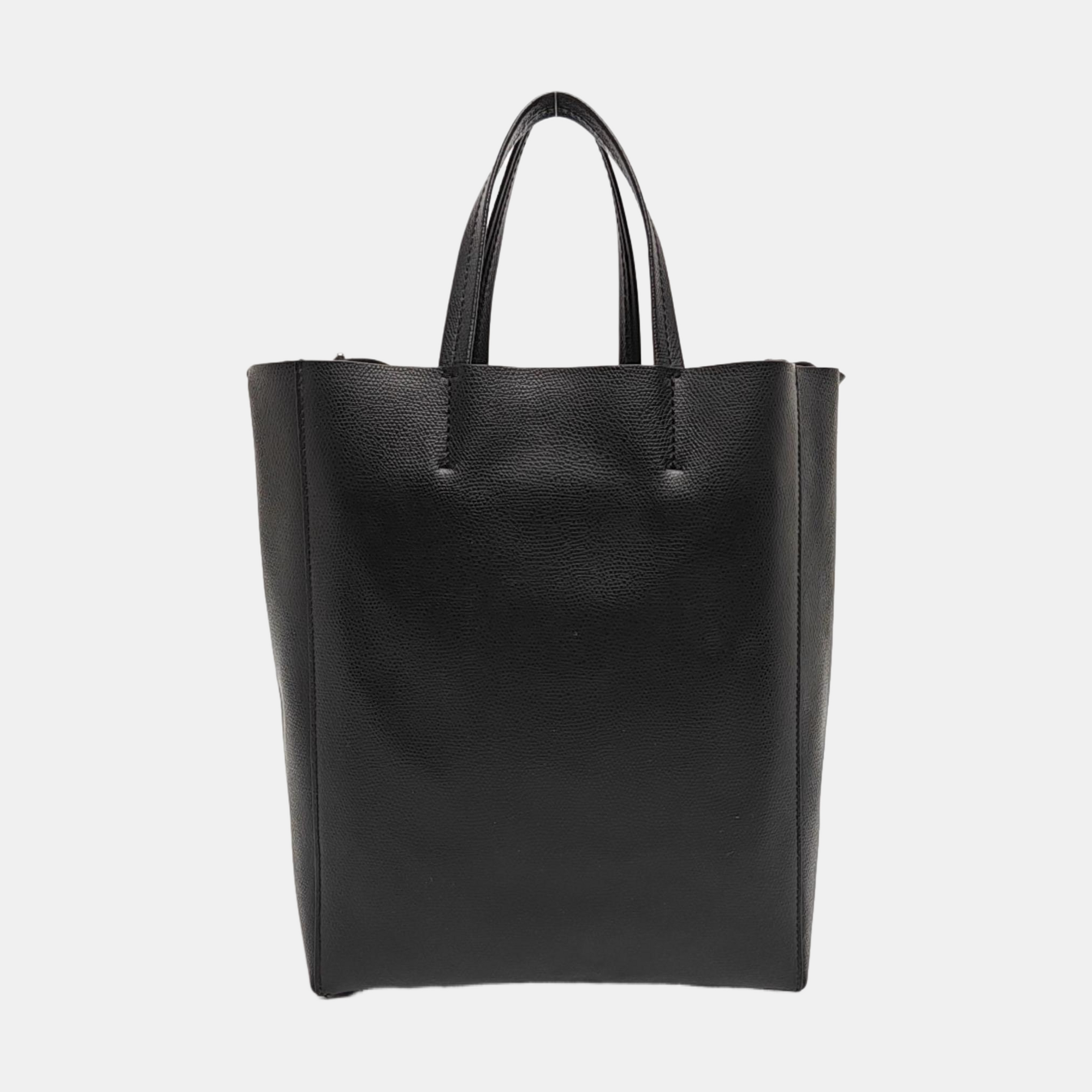 Authenticated pre-owned  VERTICAL CABAS Small Calfskin Black - Tote Bag at Looply