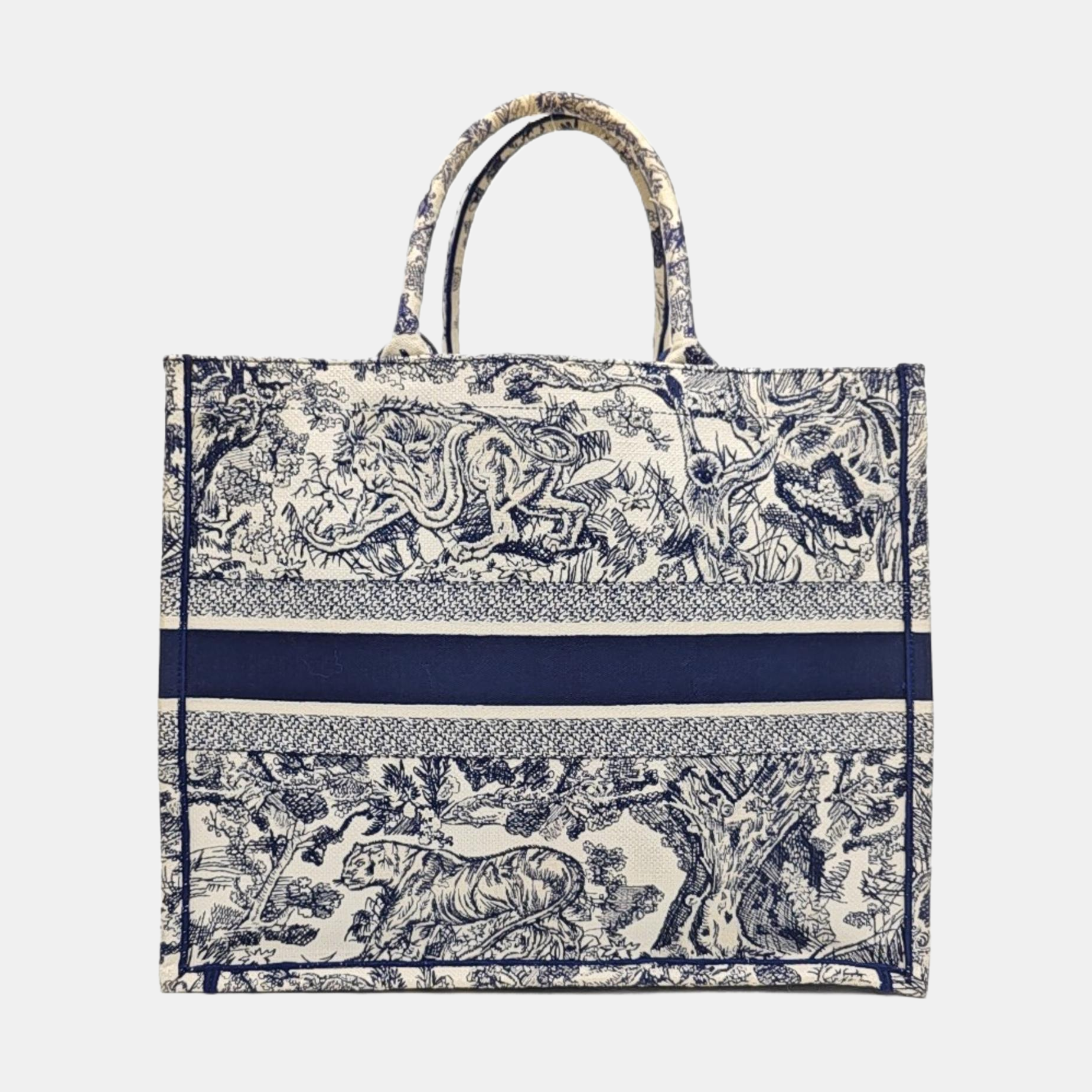Book Tote Large Fabric Blue