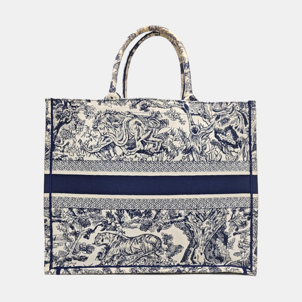 Book Tote Large Fabric Blue