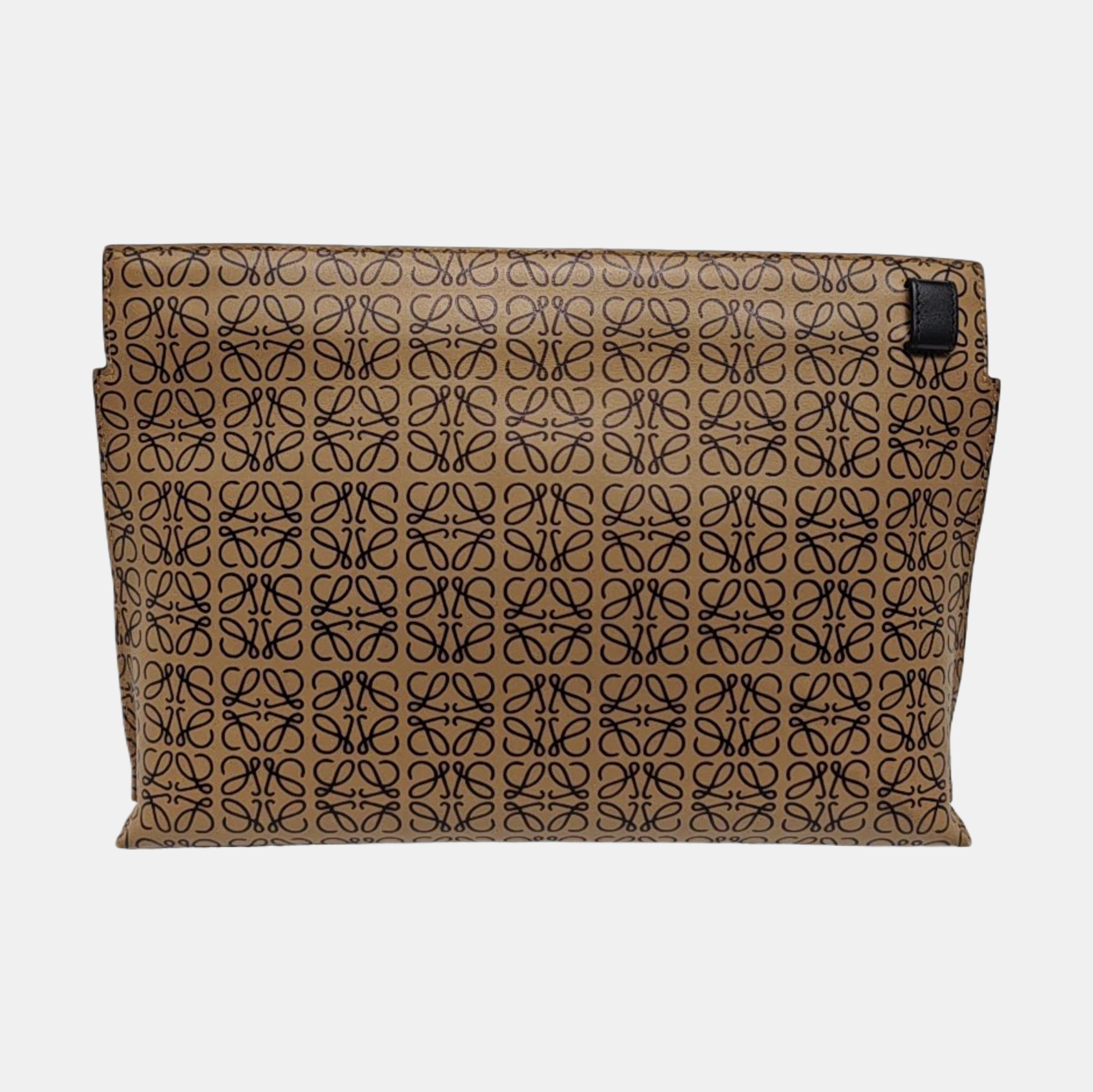 T Pouch Monogram Calfskin Beige