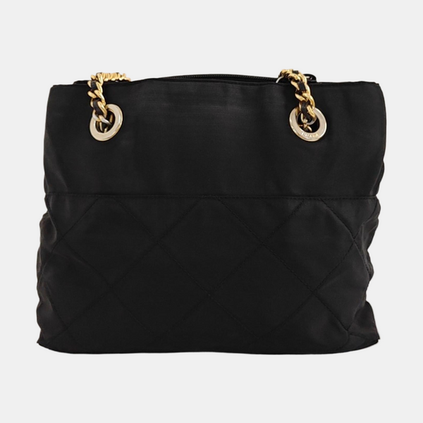 Quilted Nylon Tote Bag Black