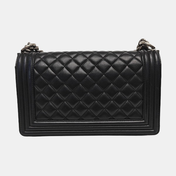 BOY CHANEL Medium Quilted Calfskin Black