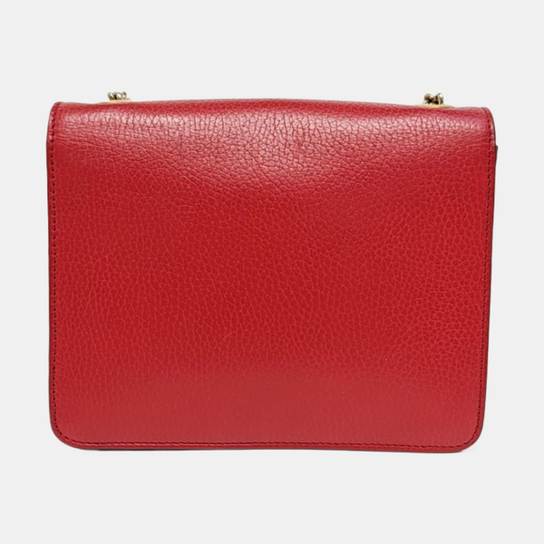 Interlocking G Small Calfskin Red