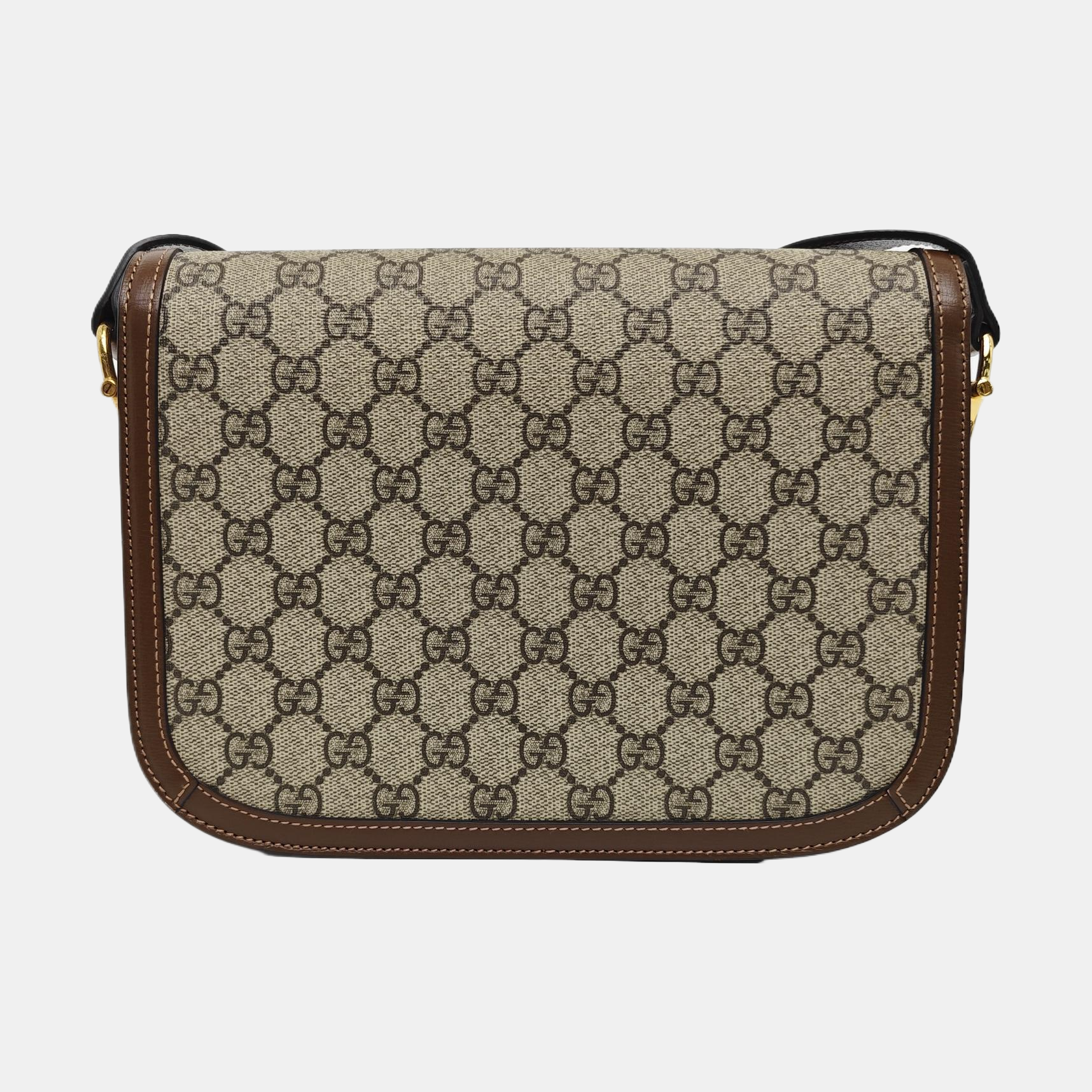 Horsebit 1955 Medium Monogram Coated Canvas Beige