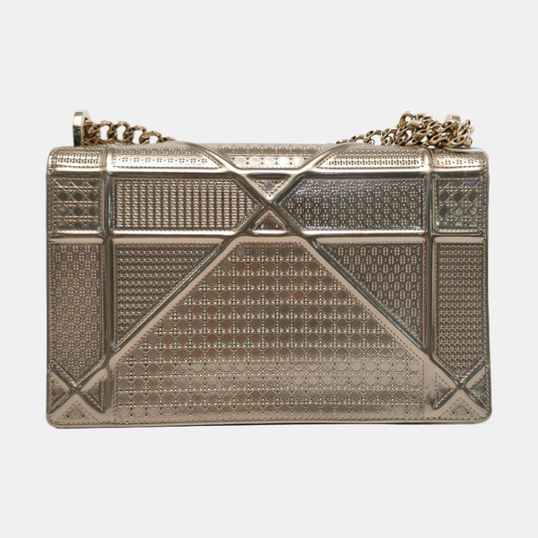 Diorama Medium Cannage Calfskin Gold