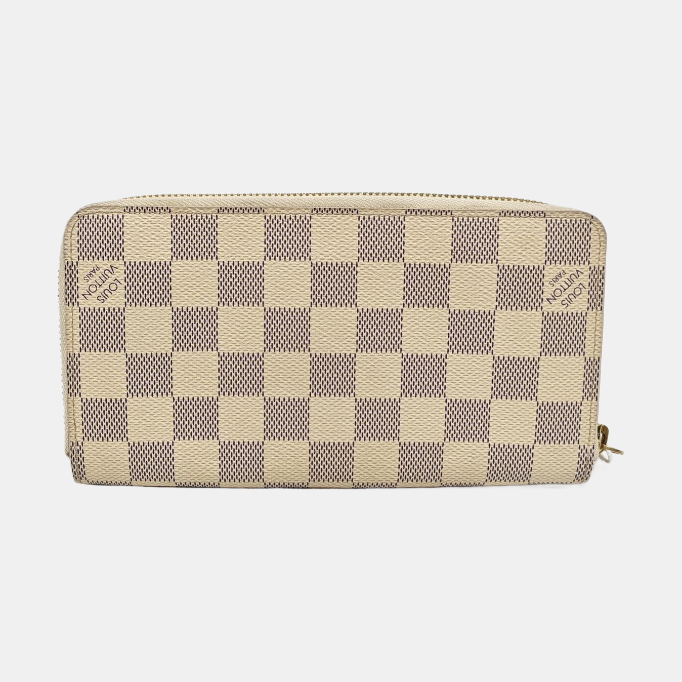 ZIPPY Damier Azur Coated Canvas White Wallet