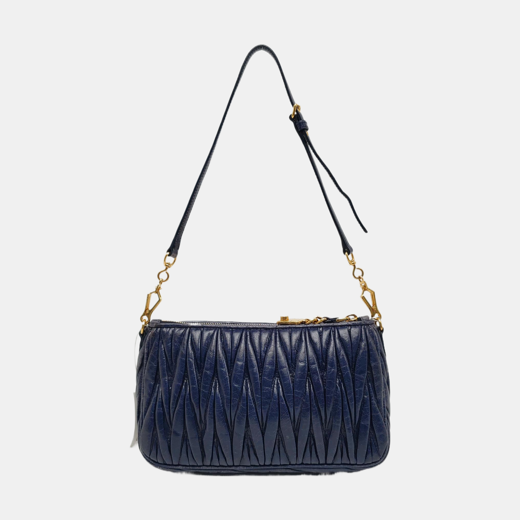 Quilted Lambskin Shoulder Bag Blue