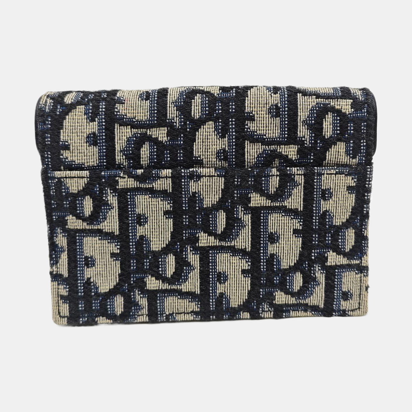 Saddle Mini Oblique Canvas Blue Card Holder