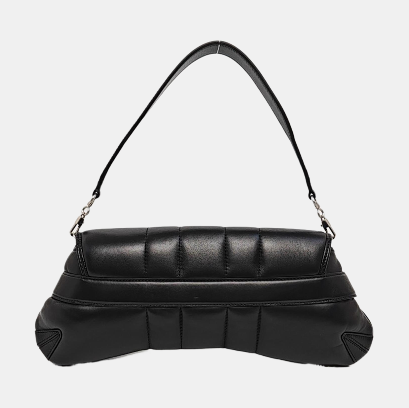 Horsebit Chain Medium Quilted Lambskin Black