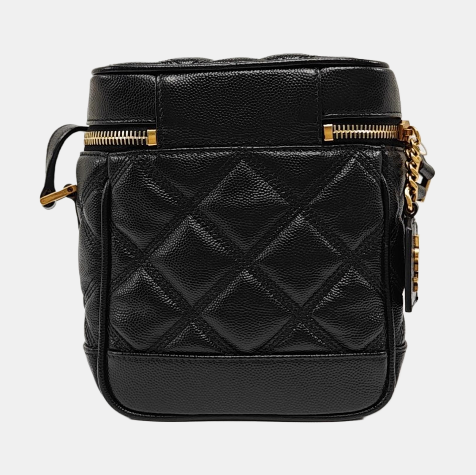 80'S VANITY Quilted Calfskin Black